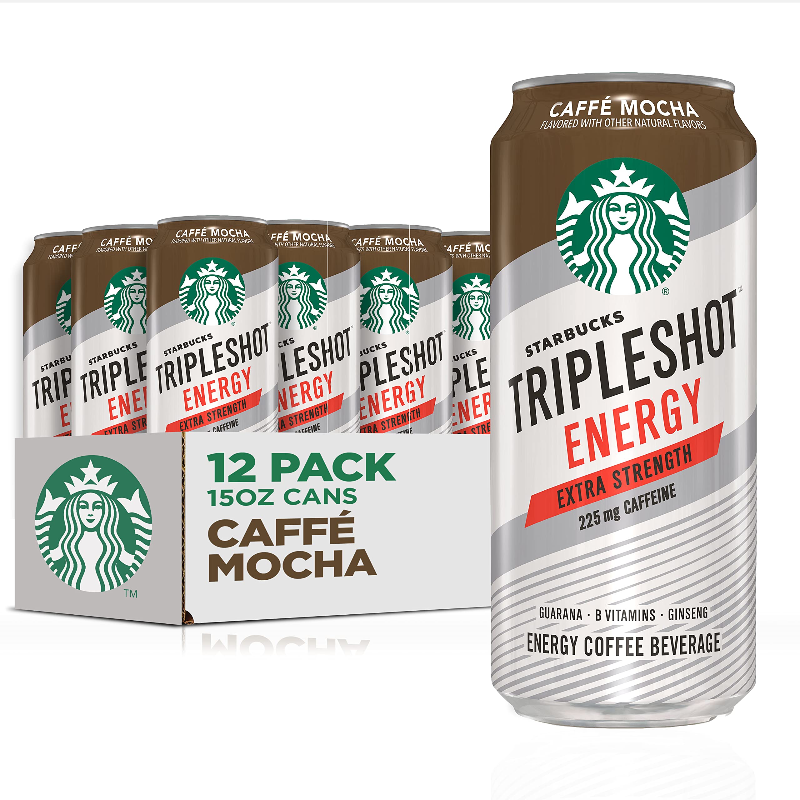 Starbucks Tripleshot Energy Extra Strength Espresso Coffee Beverage, Cafe Mocha, 15 fl oz. cans (12 Pack)